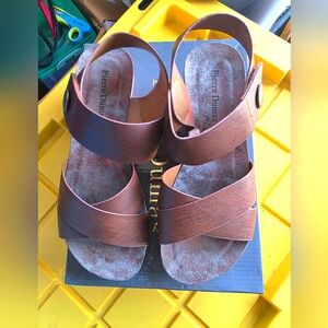 Pierre Dumas Brown Sandal Wedges *NWT*  6.5